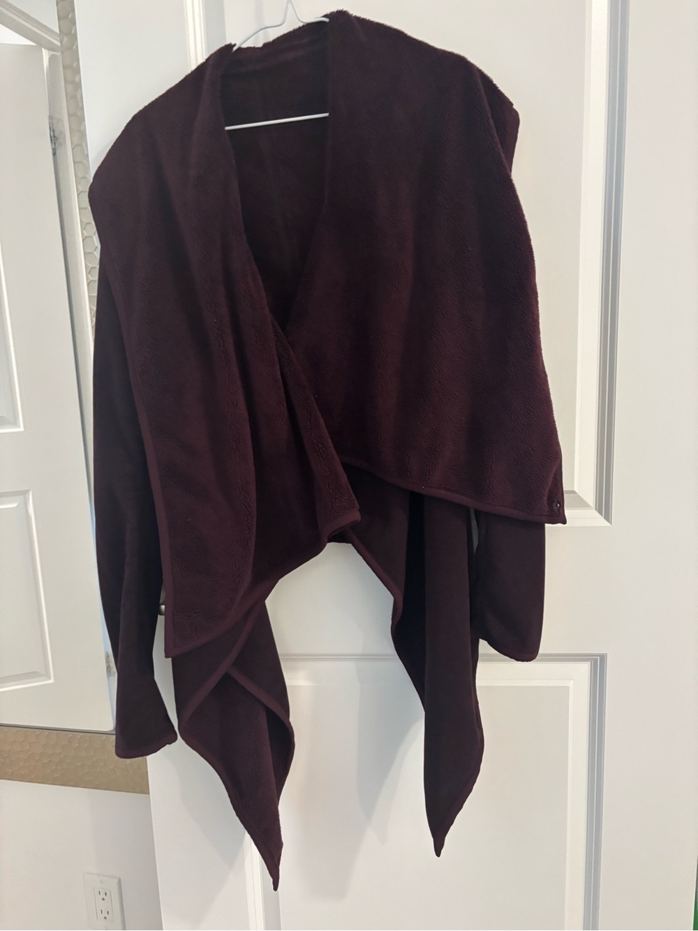 lululemon athletica Women's Draped Open Front Jacket in Deep Burgundy - Picture 2 of 5